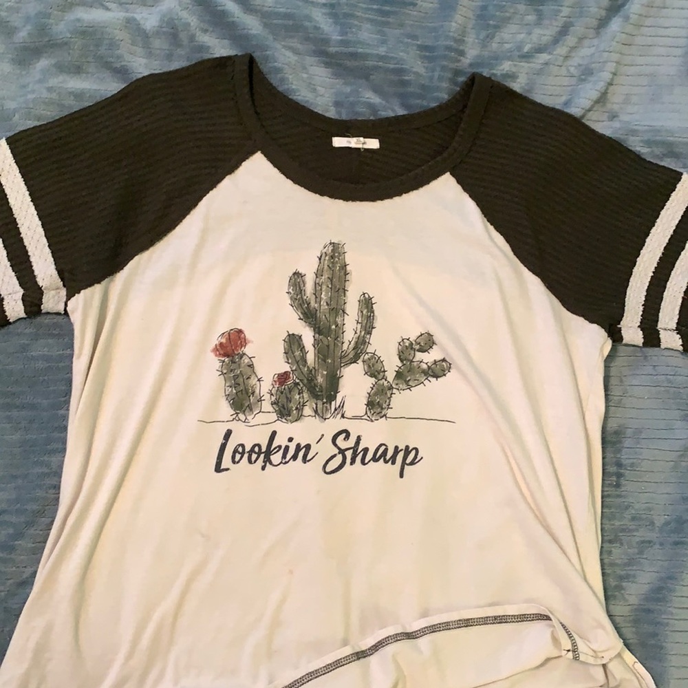 A green and white shirt